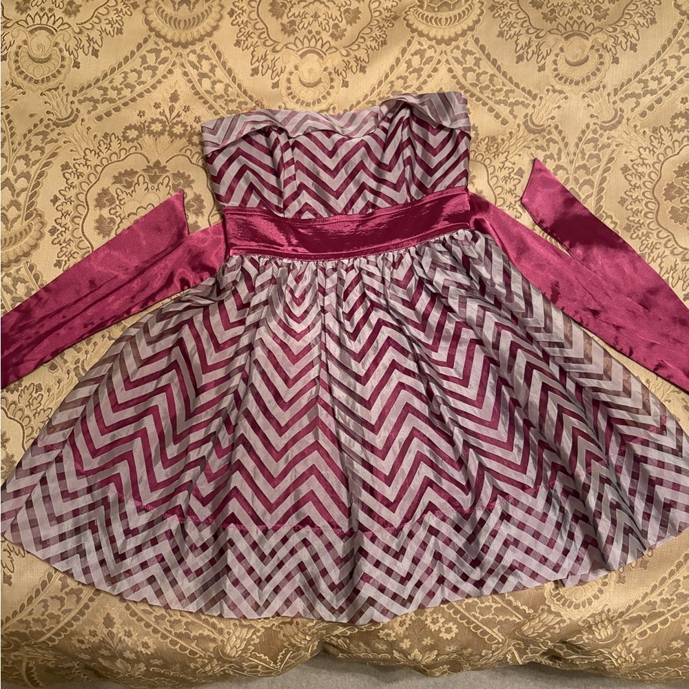 Strapless Chevron Dress